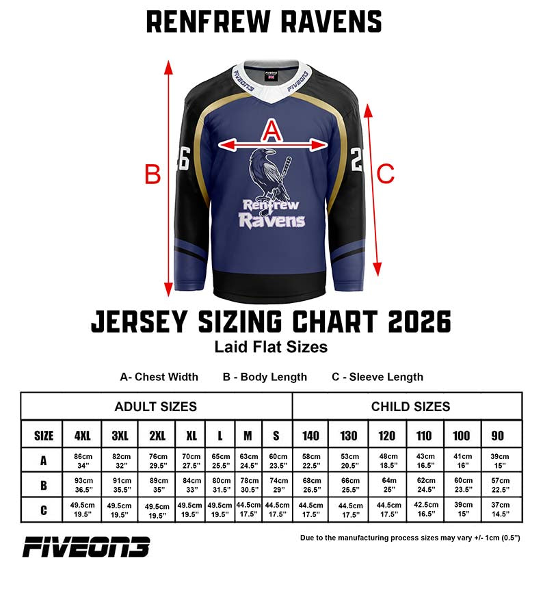 Renfrew Ravens Black Training Jersey