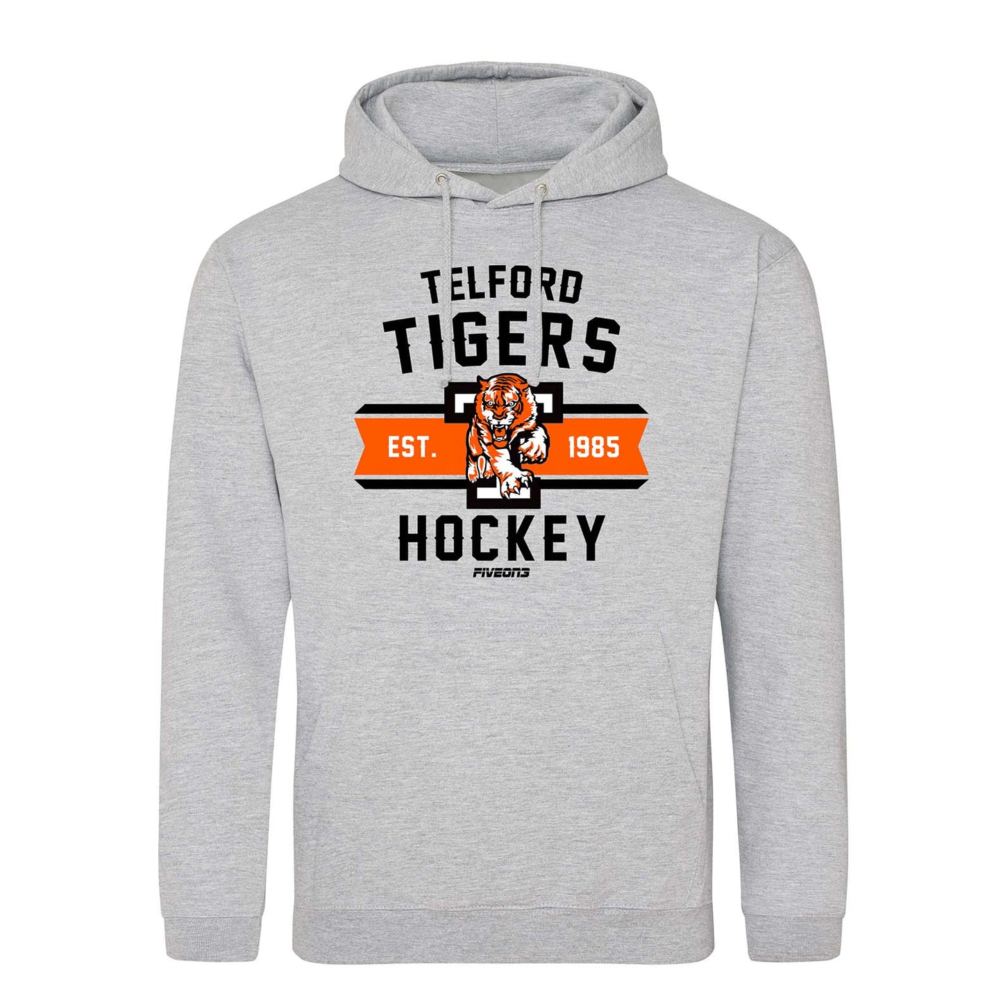 Telford Tigers Hoody Heather Grey