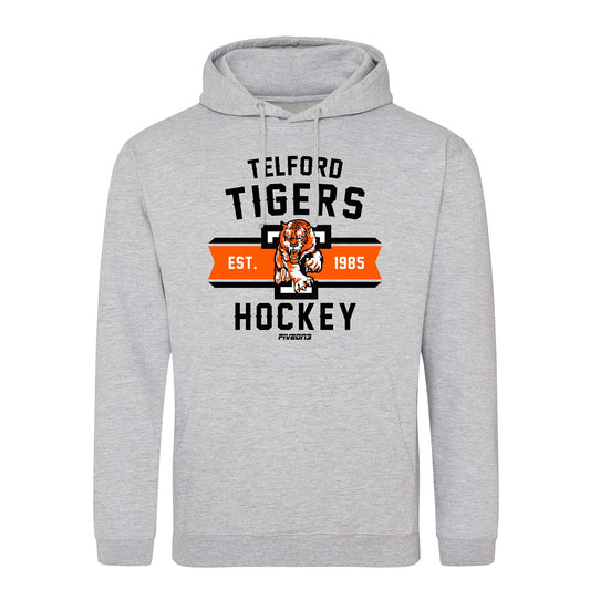 Telford Tigers Summer Kids Hoody Heather Grey